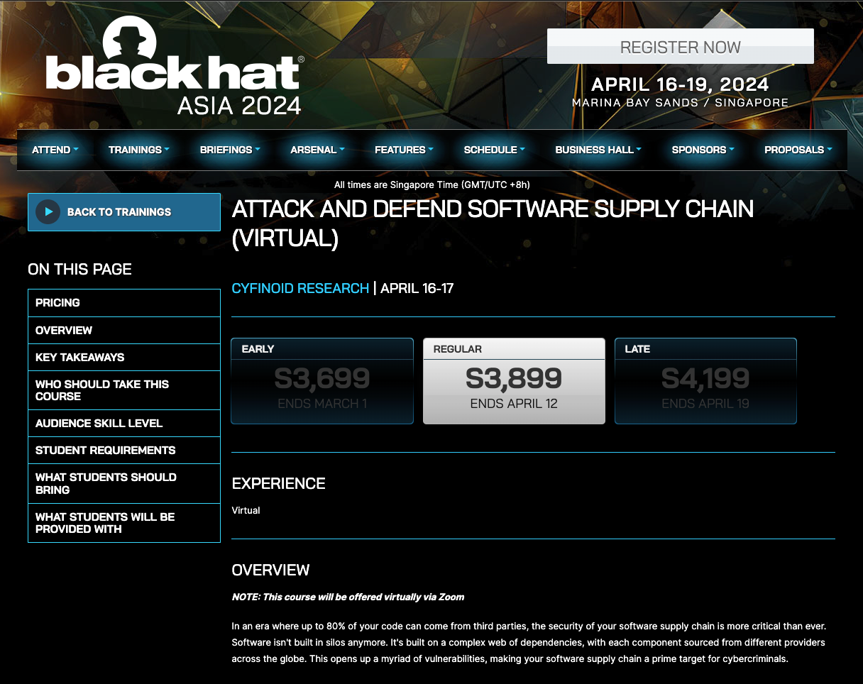 Attack and Defend Software Supply Chain (Virtual) Blackhat Asia 2024